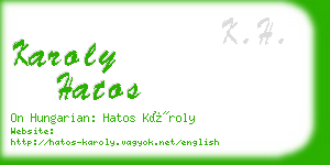 karoly hatos business card